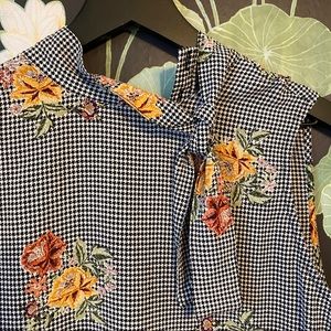 Floral Tie-Neck Blouse